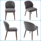 Dining Chair Set of 2 with Upholstered Seat and Wooden Legs