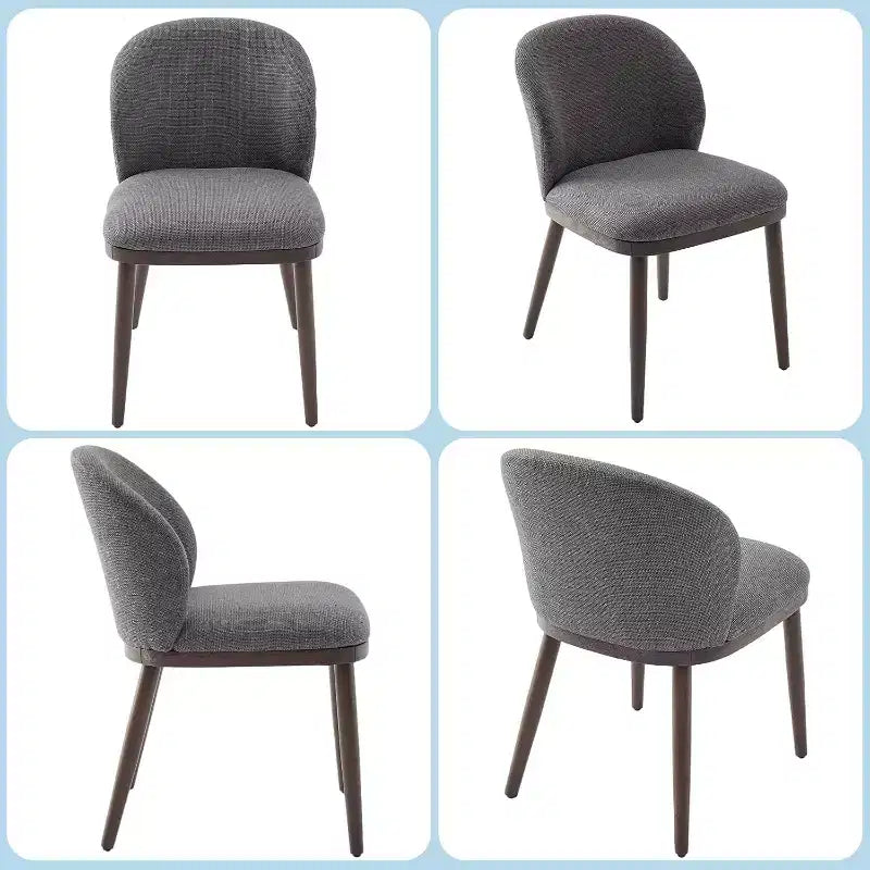 Dining Chair Set of 2 with Upholstered Seat and Wooden Legs