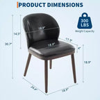 Dining Chair Set of 2 with Upholstered Seat and Wooden Legs
