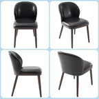Dining Chair Set of 2 with Upholstered Seat and Wooden Legs