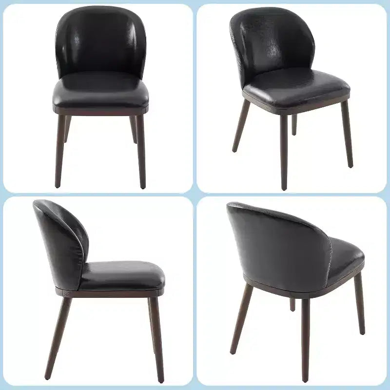 Dining Chair Set of 2 with Upholstered Seat and Wooden Legs