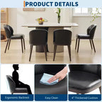 Dining Chair Set of 2 with Upholstered Seat and Wooden Legs