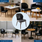 Dining Chair Set of 2 with Upholstered Seat and Wooden Legs