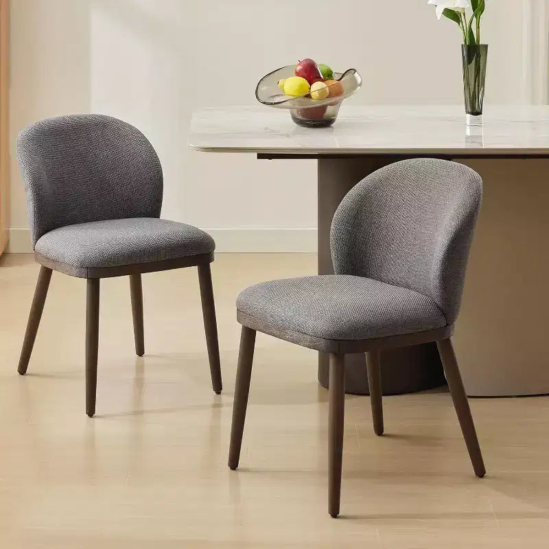 Dining Chair Set of 2 with Upholstered Seat and Wooden Legs