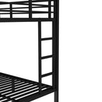 Metal Bunk Bed with Trundle – Twin over Full with Guardrail and Ladder