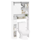 Over-Toilet Storage Cabinet with Adjustable Shelves and Toilet Paper Holder