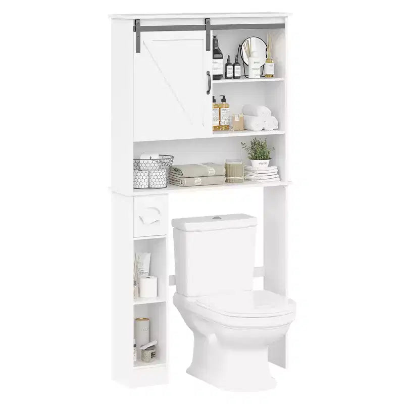 Over-Toilet Storage Cabinet with Adjustable Shelves and Toilet Paper Holder