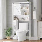 Over-Toilet Storage Cabinet with Adjustable Shelves and Toilet Paper Holder