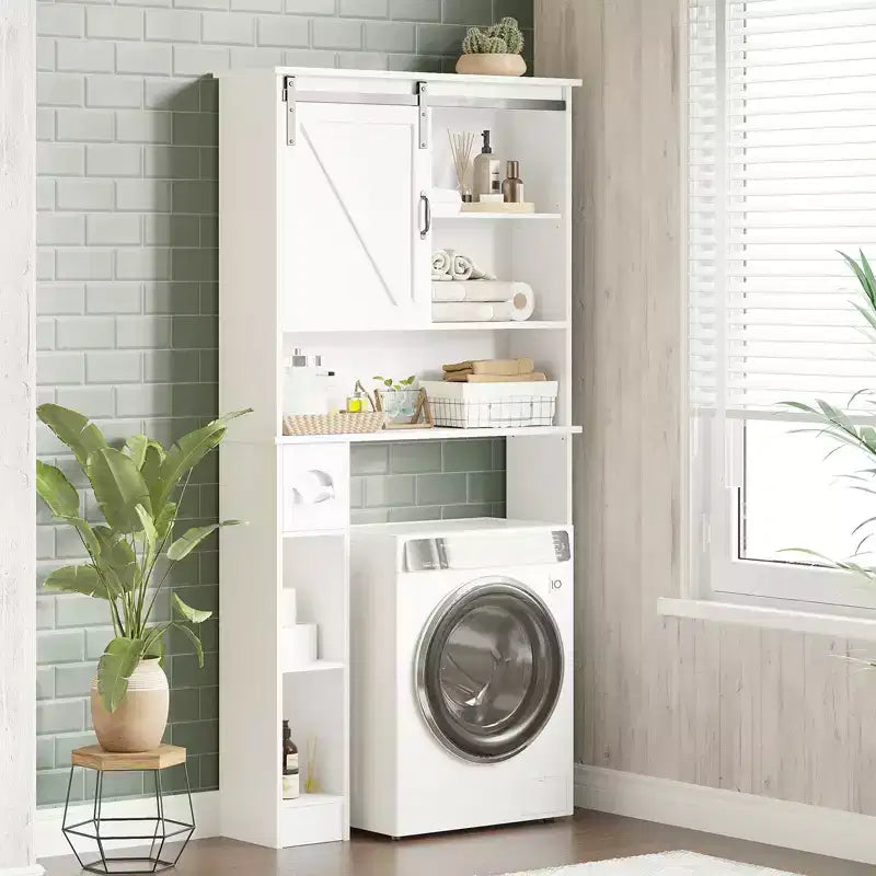 Over-Toilet Storage Cabinet with Adjustable Shelves and Toilet Paper Holder