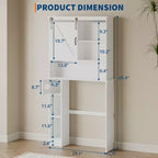Over-Toilet Storage Cabinet with Adjustable Shelves and Toilet Paper Holder