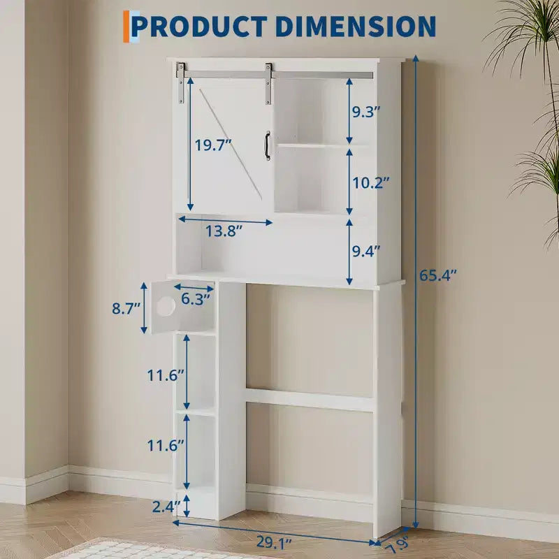 Over-Toilet Storage Cabinet with Adjustable Shelves and Toilet Paper Holder