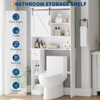 Over-Toilet Storage Cabinet with Adjustable Shelves and Toilet Paper Holder