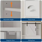 Over-Toilet Storage Cabinet with Adjustable Shelves and Toilet Paper Holder