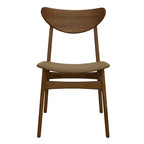 Set of 2 Mid-Century Modern Dining Chairs – Faux Leather, Rubberwood Frame